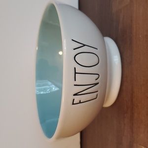 Rae Dunn Enjoy Blue Inside Footed Bowl